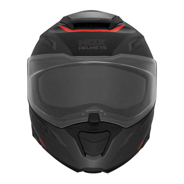 Kaciga NOX Flip Up N967 SYNCHRO sa naočarima mat crno crvena - Slika 4