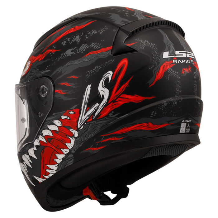 Kaciga LS2 Full Face FF353 RAPID II KAIJU crno belo crvena - Slika 3