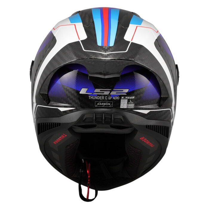 Kaciga LS2 Full Face FF805 THUNDER CARBON GP AERO RAUTE plavo crvena - Slika 4