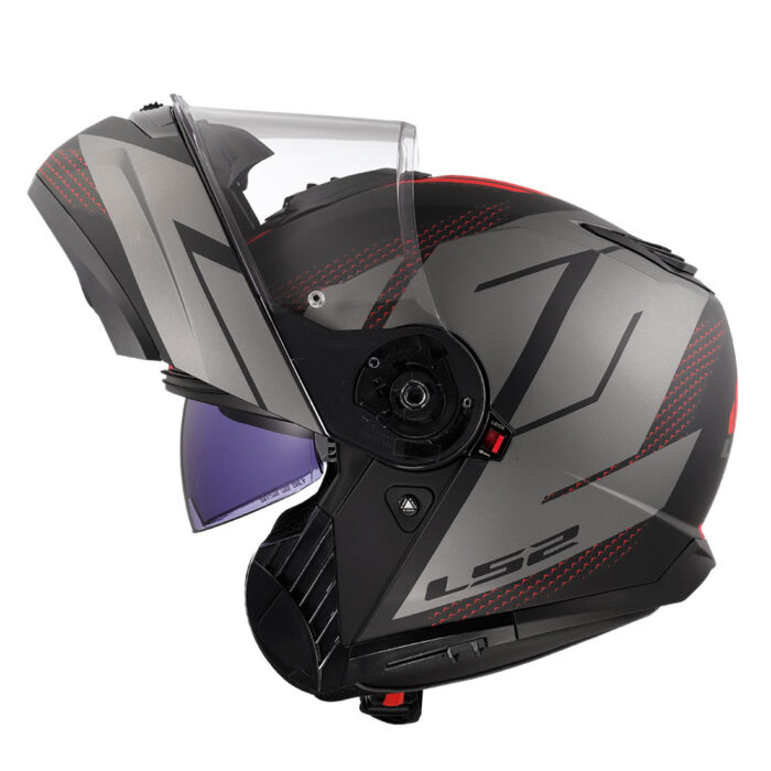 Kaciga LS2 Flip Up FF908 STROBE II CODE crno siva - Slika 4
