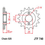 Lančanik prednji JT  JTF711-14-50-32067 (520)14 zuba - Slika 9