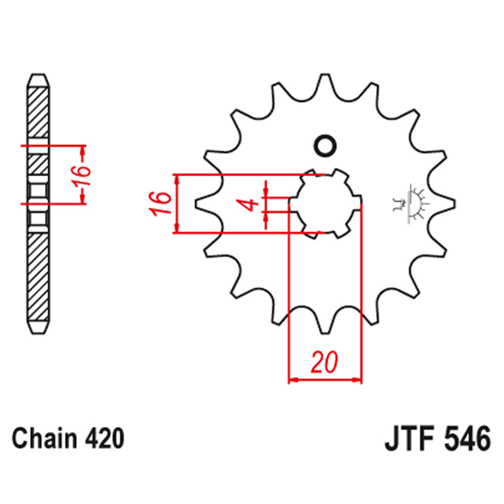 950e0460-404f-4450-9df5-5c8ea8a95225.jpg Lančanik prednji JT JTF546-14 (420)14 zuba - Slika 1