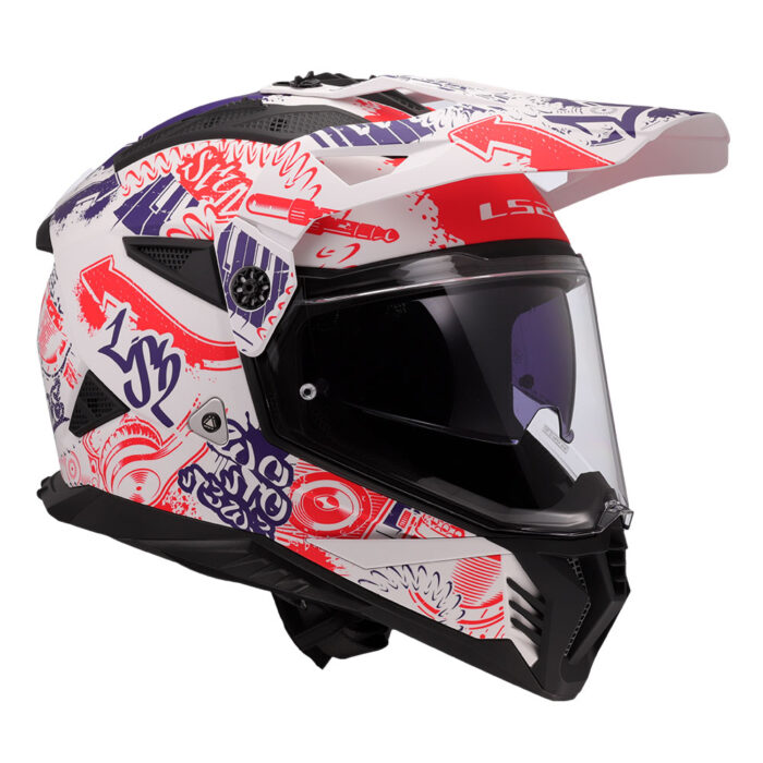 Kaciga LS2 Enduro MX702 PIONEER II FANTASY belo crveno plava - Slika 7