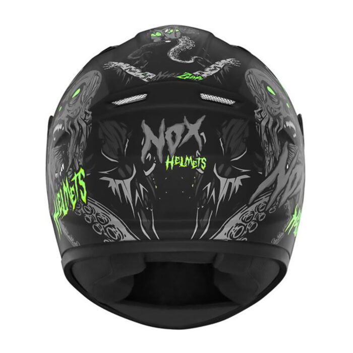Kaciga NOX Full Face N731 ZUMBI  mat crno zelena dečija - Slika 2
