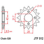 Lančanik prednji JT JTF781-14 (525) 14 zuba - Slika 5