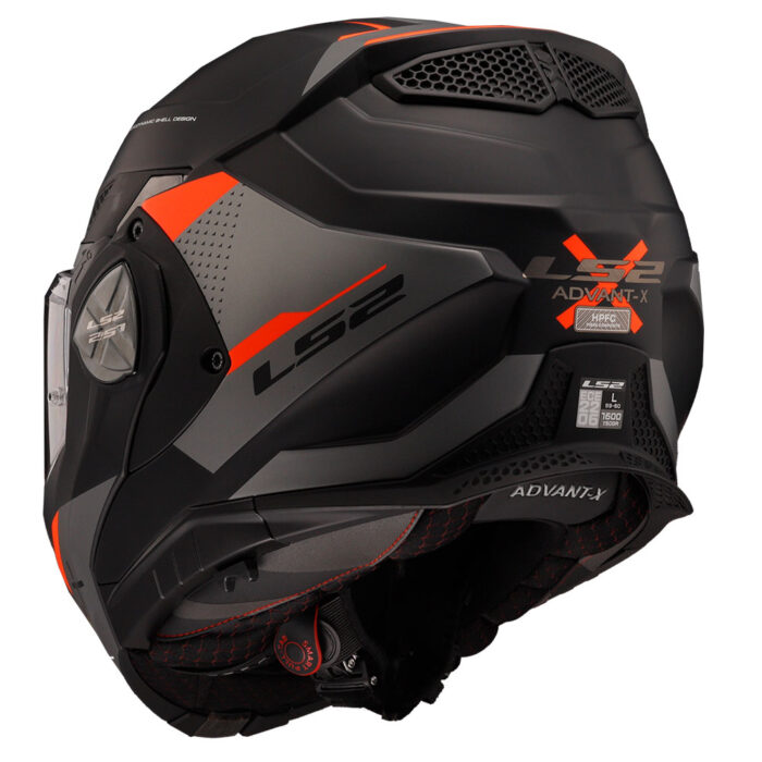 Kaciga LS2 Flip Up FF901 ADVANT X OBLIVION mat crno narandžasta sa naočarima - Slika 2