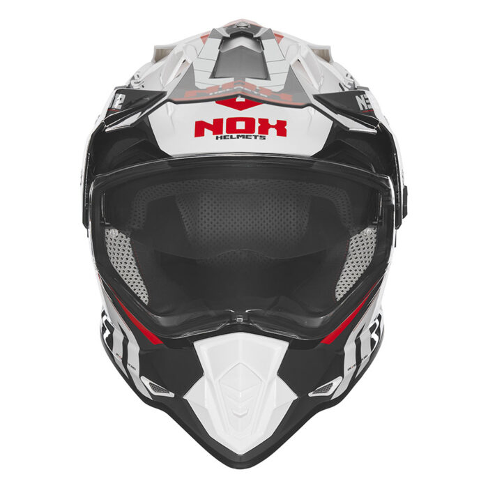 Kaciga NOX Enduro sa vizirom N312 VAPOR belo crvena - Slika 2