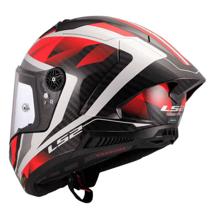 Kaciga LS2 Full Face FF805 THUNDER CARBON GP AERO RAUTE belo crvena - Slika 3