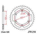 Lančanik zadnji JT  JTR6-47 (525) 47 zuba - Slika 4