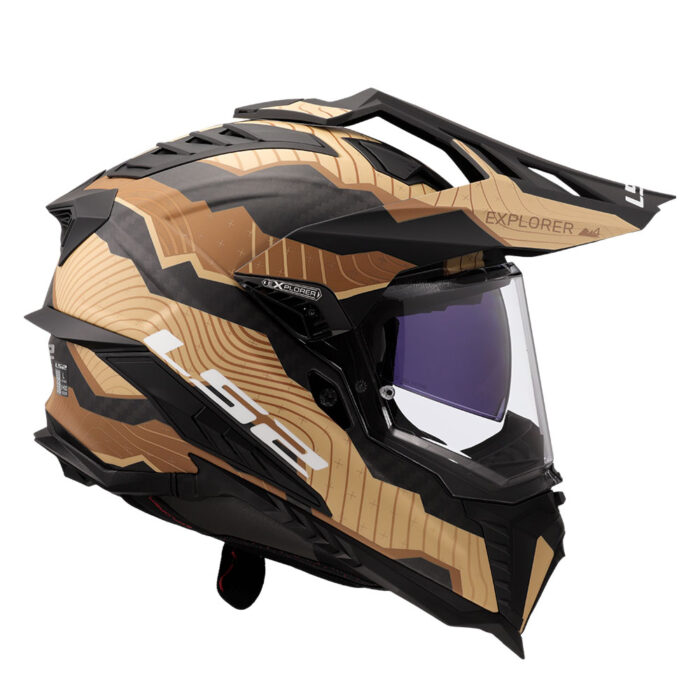 Kaciga LS2 Enduro MX701 EXPLORER CARBON TRICK braon zlatna - Slika 6