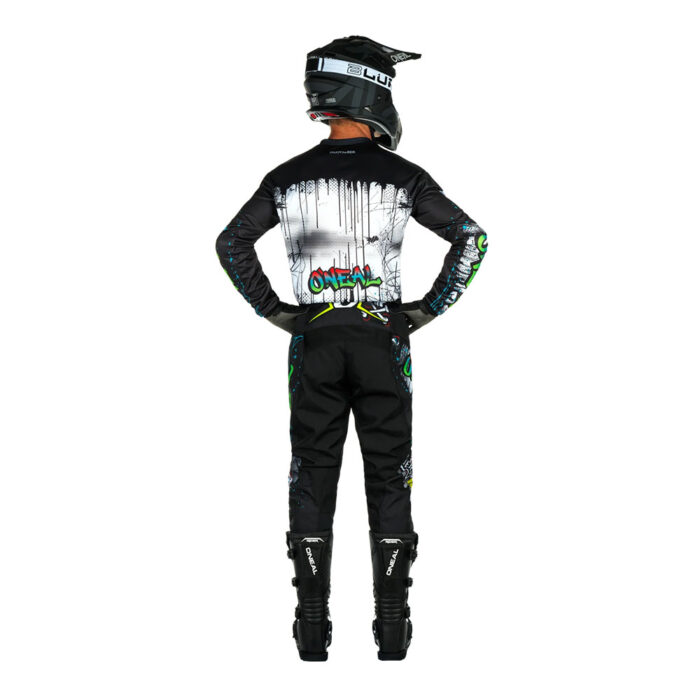 Pantalone Motocross ONEAL ELEMENT RANCID crno žute dečije - Slika 4