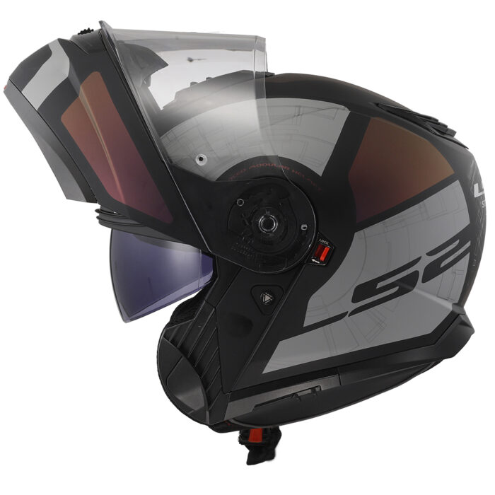 Kaciga LS2 Flip Up FF908 STROBE II ORION sa naočarima mat crno ljubičasta - Slika 3