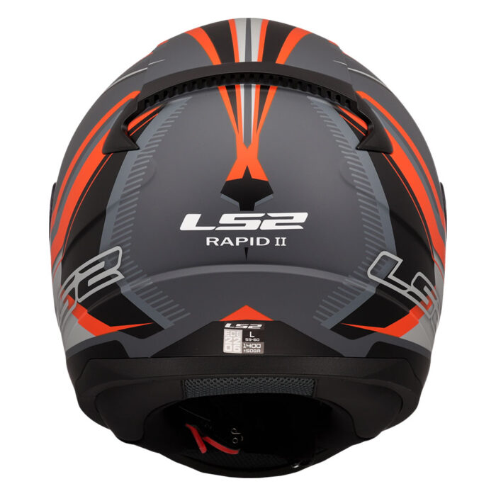 Kaciga LS2 Full Face FF353 RAPID II FLITZ narandžasto siva - Slika 4