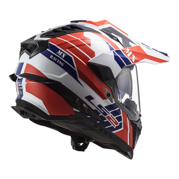 Kaciga LS2 Enduro MX701 EXPLORER ATLANTIS belo crveno plava - Slika 2