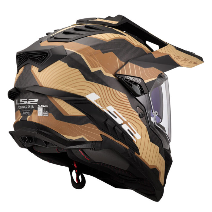 Kaciga LS2 Enduro MX701 EXPLORER CARBON TRICK braon zlatna - Slika 5