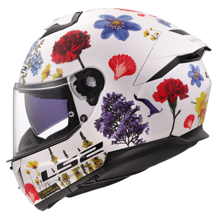 Kaciga LS2 Full Face FF808 STREAM II FLOWERS bela sa naočarima - Slika 2