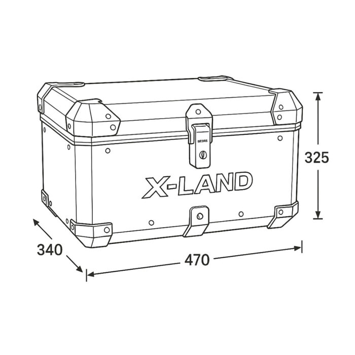 Centralni kofer X-LAND ALU crni 55L - Slika 4