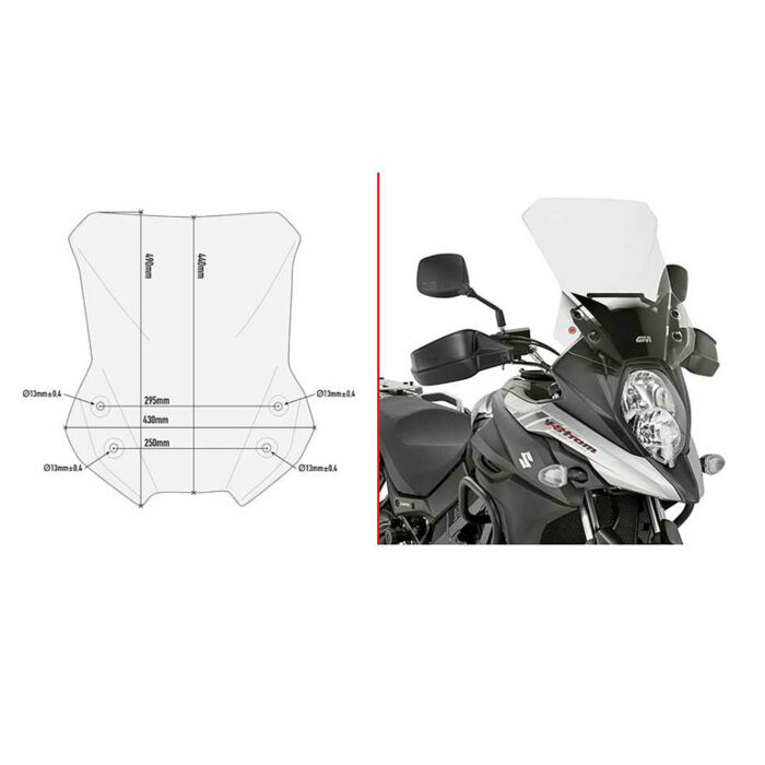 Vizir providni GIVI Suzuki DL 650 V STROM (17-24) D3112ST - Slika 2