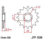 Lančanik prednji JT  JTF1539-14RB (520)14 zuba