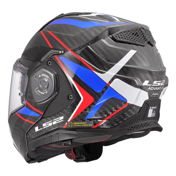 Kaciga LS2 Flip Up FF901 ADVANT X FUTURE carbon plavo crvena sa naočarima - Slika 3
