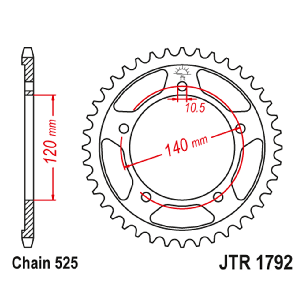 b81251f6-6f1a-4e66-8362-abfa30428825.jpg Lančanik zadnji JT JTR1792-47-50-29024 (525) 47 zuba - Slika 1