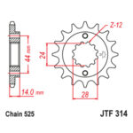 Lančanik prednji JT  JTF920 (428) 15 zuba - Slika 7