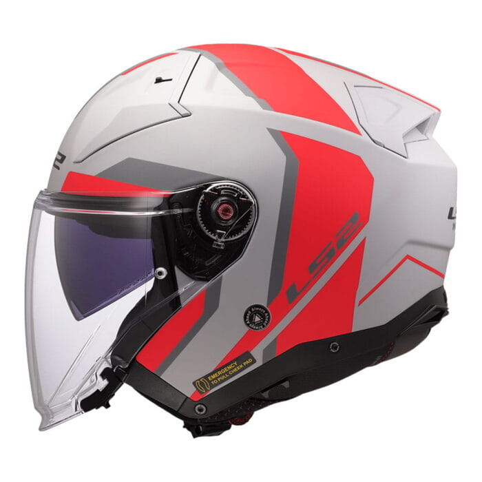 Kaciga LS2 Jet OF603 INFINITY II FOCUS mat sivo crvena - Slika 2