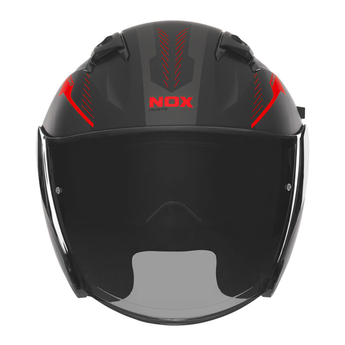 Kaciga NOX Jet N130 MYST mat crno crvena - Slika 2