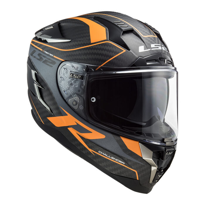 Kaciga LS2 Full Face FF327 CHALLENGER CARBON narandžasta sa naočarima - Slika 3