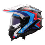 Kaciga LS2 Enduro MX701 EXPLORER CARBON FRONTIER II belo plavo crvena - Slika 2