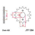 Lančanik prednji JT JTF1264-14-50-15027 (428) 14 zuba - Slika 3