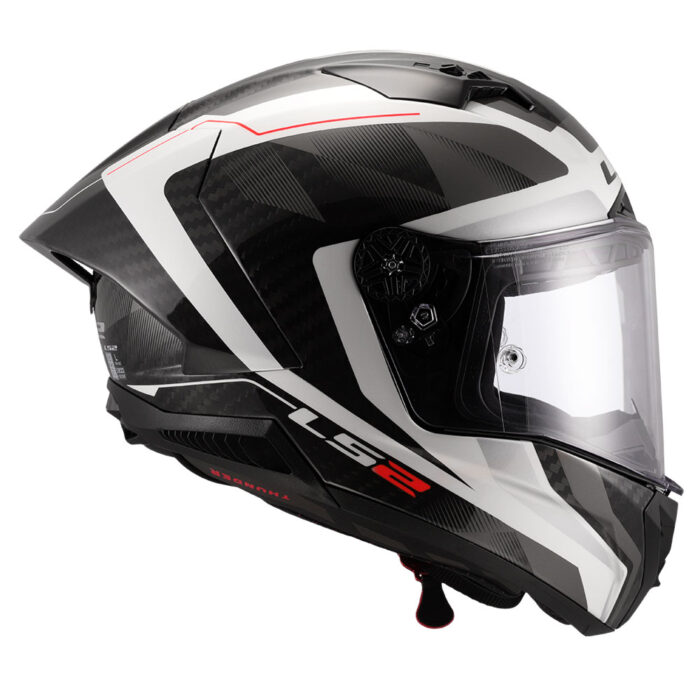 Kaciga LS2 Full Face FF805 THUNDER CARBON GP AERO RAUTE belo siva - Slika 6