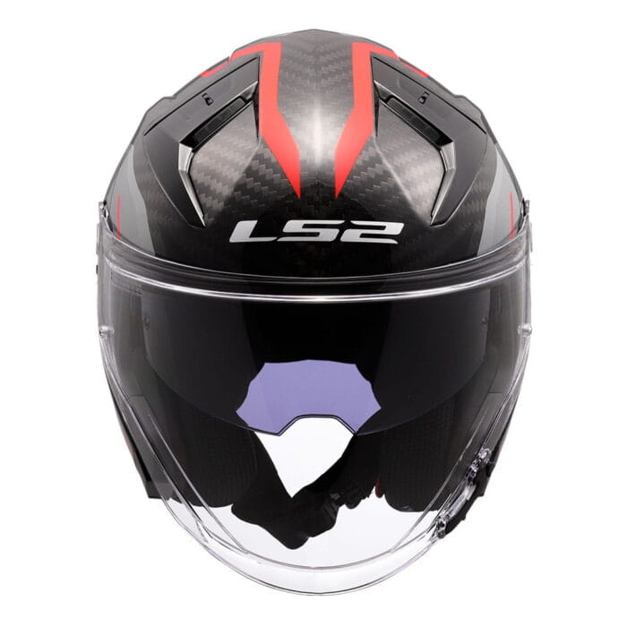 Kaciga LS2 Jet OF603 INFINITY II CARBON URUS crno crvena - Slika 8
