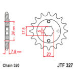 Lančanik prednji JT JTF580-17-50-35017 (50)17 zuba - Slika 3