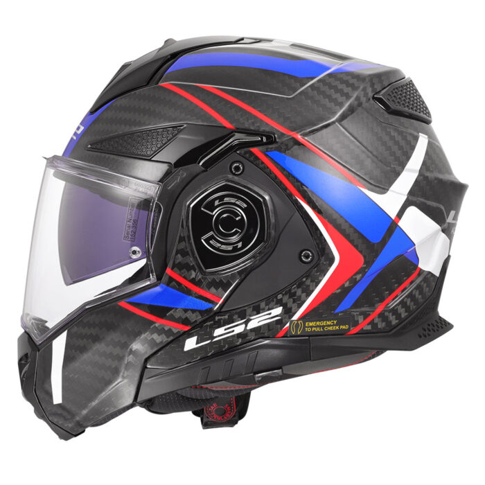 Kaciga LS2 Flip Up FF901 ADVANT X FUTURE carbon plavo crvena sa naočarima - Slika 2