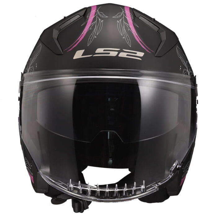 Kaciga LS2 Jet OF603 INFINITY II LOTUS mat crno roza sa naočarima - Slika 4