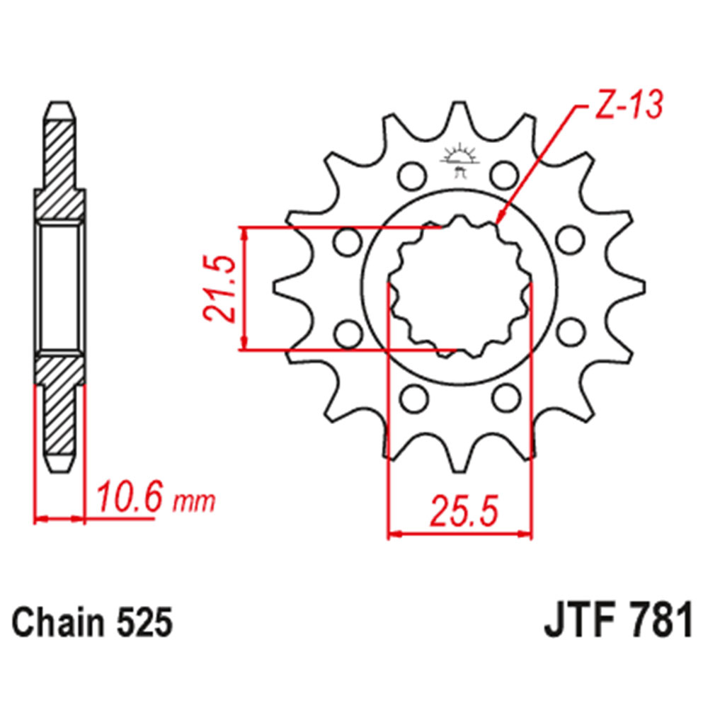 c6f3f883-13bb-4fe5-a1ac-bf584420755d.jpg Lančanik prednji JT JTF781-14 (525) 14 zuba - Slika 1