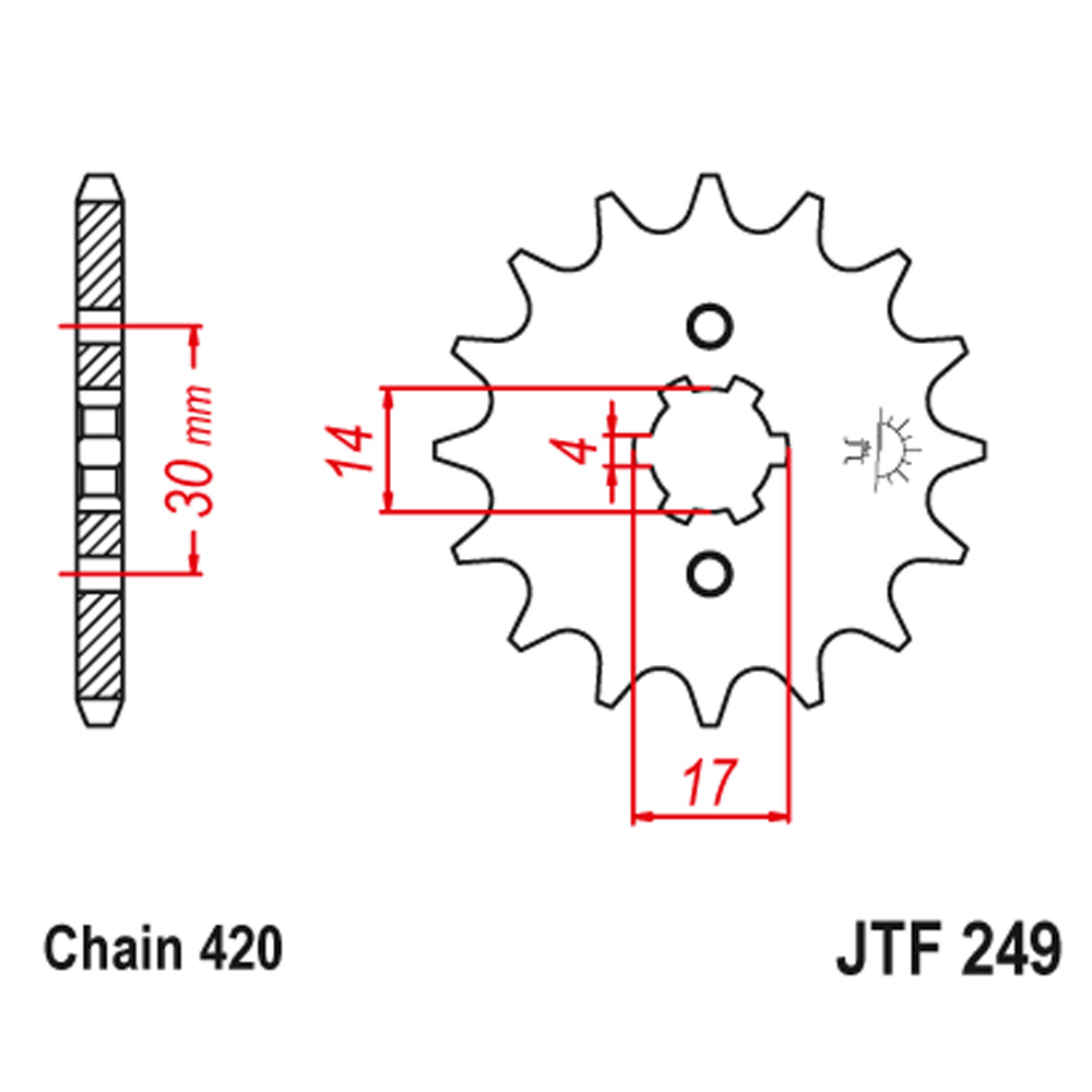 c8682474-a35c-45ef-911a-2c4770fa9369.jpg Lančanik prednji JT JTF249-14 (420) 14 zuba - Slika 1