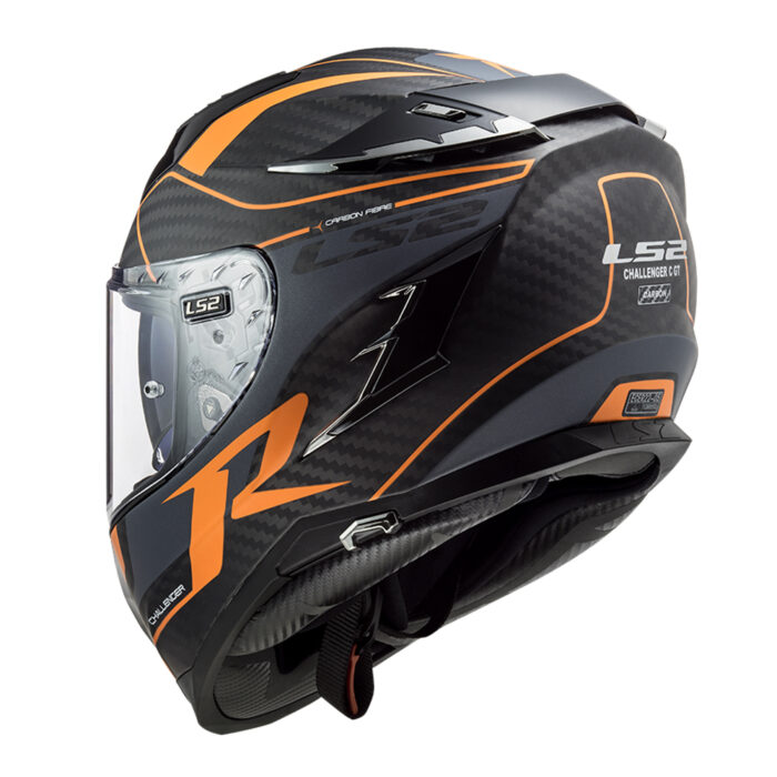 Kaciga LS2 Full Face FF327 CHALLENGER CARBON narandžasta sa naočarima - Slika 2
