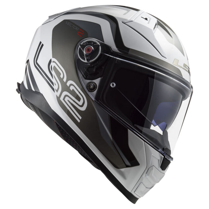 Kaciga LS2 Full Face FF811 VECTOR II METRIC belo titanium sa naočarima - Slika 5