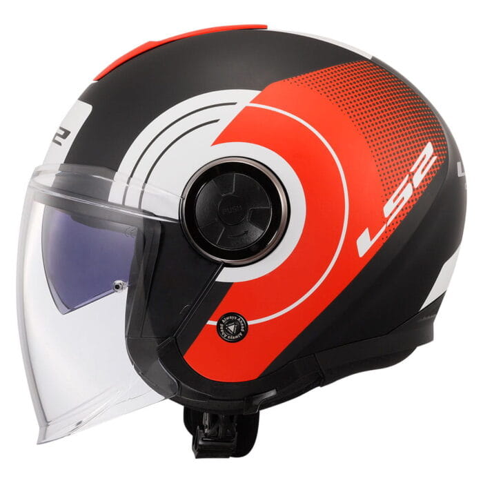 Kaciga LS2 Jet OF620 CLASSY DISKO mat crno crveno bela sa naočarima - Slika 2