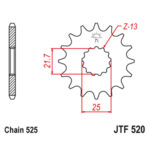 Lančanik prednji JT JTF520-17RB (525) 17 zuba - Slika 5