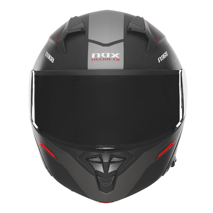 Kaciga NOX Flip Up N968 ULTRA sa naočarima mat crno crvena - Slika 3