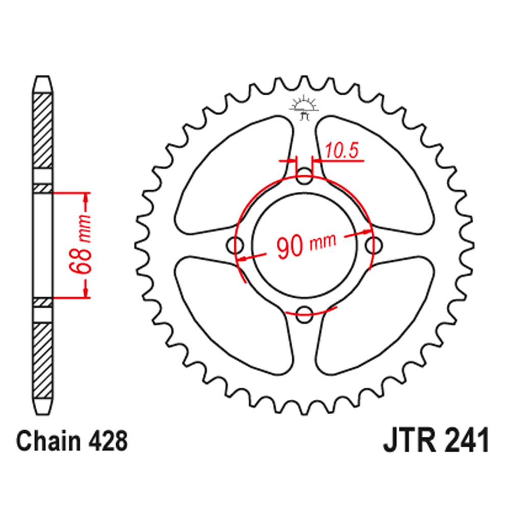 daab92d7-7143-43ed-93b8-2d78e89b3037.jpg Lančanik zadnji JT JTR241-45 (428)45 zuba - Slika 1