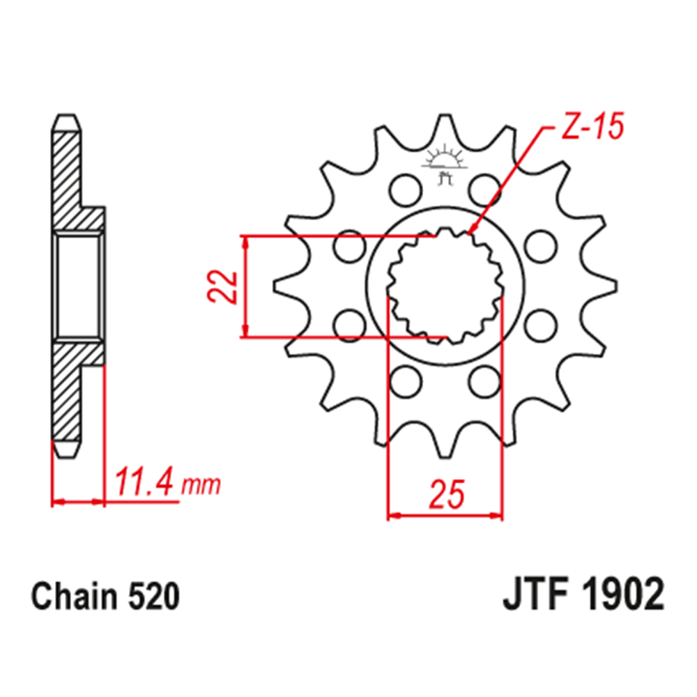 dabcf496-b8a3-4777-b4e2-aa57e58838d6.jpg Lančanik prednji JT JTF1902-15-50-32051 (520)15 zuba - Slika 1