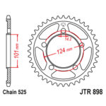 Lančanik zadnji JT JTR898-38 (525) 38 zuba