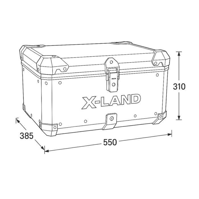 Centralni kofer X-LAND ALU crni 65L - Slika 4
