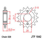 Lančanik prednji JT JTF579-50-35016 (50)17 zuba - Slika 9