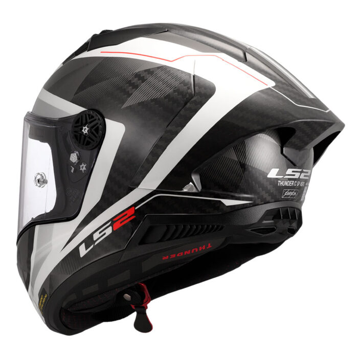 Kaciga LS2 Full Face FF805 THUNDER CARBON GP AERO RAUTE belo siva - Slika 3