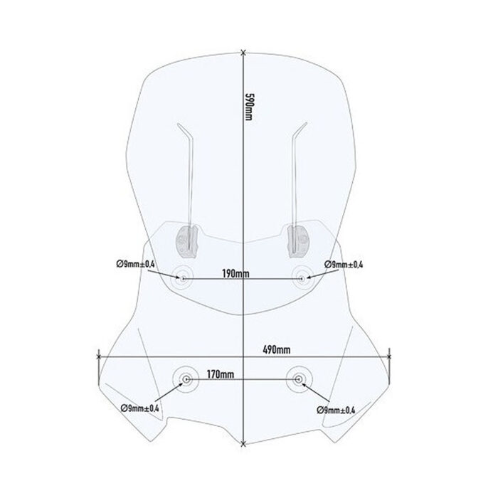 Vizir providni Airflow Kappa BMW F 750 / 850 GS (18-23) / F 800 GS (24-) KAF5127B - Slika 2
